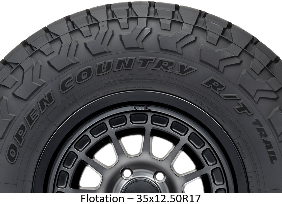 Open Country R/T Trail Flotation 35x12.50R17 Sidewall